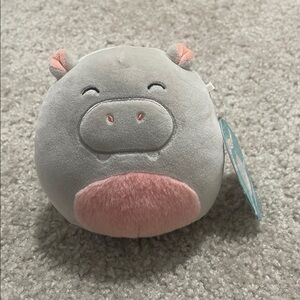 Squishmallow Gray and Pink Hippo Plush Toy